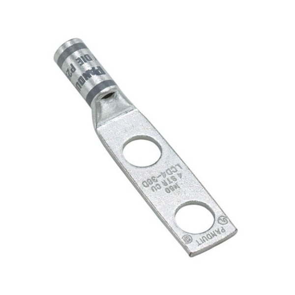 Panduit Two-Hole Compression Lug, 250 kcmil Max, 1 to 2 in Stud, Standard Barrel, Copper, Yellow LCD250-12-X - main